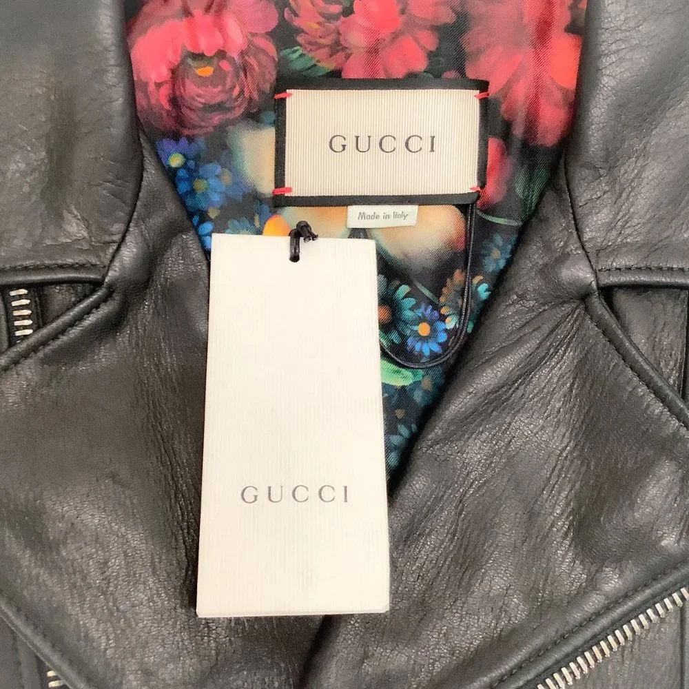 Gucci Black Leather Fringed Biker Jacket - Picture 4 of 4